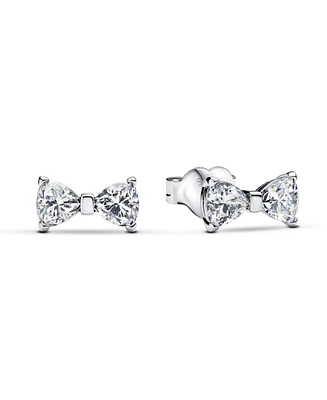 Pandora Sterling Silver Sparkling Bow Stud Earrings