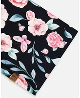 Deux par Deux Baby Girls Printed Neck Tube Pink, Black, And Flowers