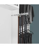 Rev-a-Shelf 12" Pullout Belt Rack Closet Storage Organizer, Chrome, Brc-12CR