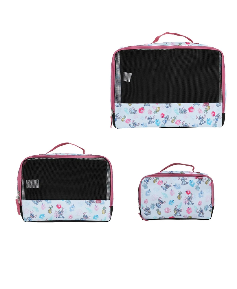 Disney Stitch Flower Pattern 3-Piece Packing Cube Set