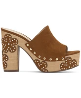 Jessica Simpson Women's Shelbie Floral Wood Heeled Platform Sandals