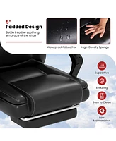 Gouun Massage Adjustable Executive Chair with Armrests and Retractable Footrest
