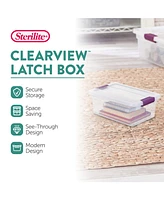 Sterilite 6 Quart Plastic ClearView Latch Box Storage Container Tote, 48 Pack