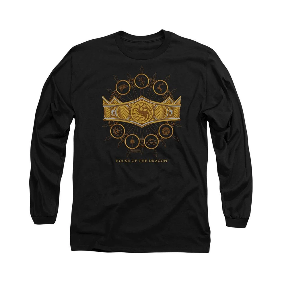 House Of The Dragon Men's Crown Long Sleeve Adult Tee / T-Shirt