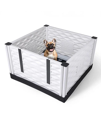 Ezwhelp EZclassic 28"x28" Puppy Dog Whelping Box Playpen w/Rails & Liner, Black