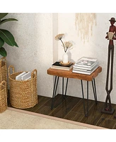 Gouun Rectangular Reclaimed Recycled Indonesia Teak Wood End Table