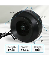 Hurricane Commercial Grade Inline Wall Mount Fan For Hvac & Ventilation Uses