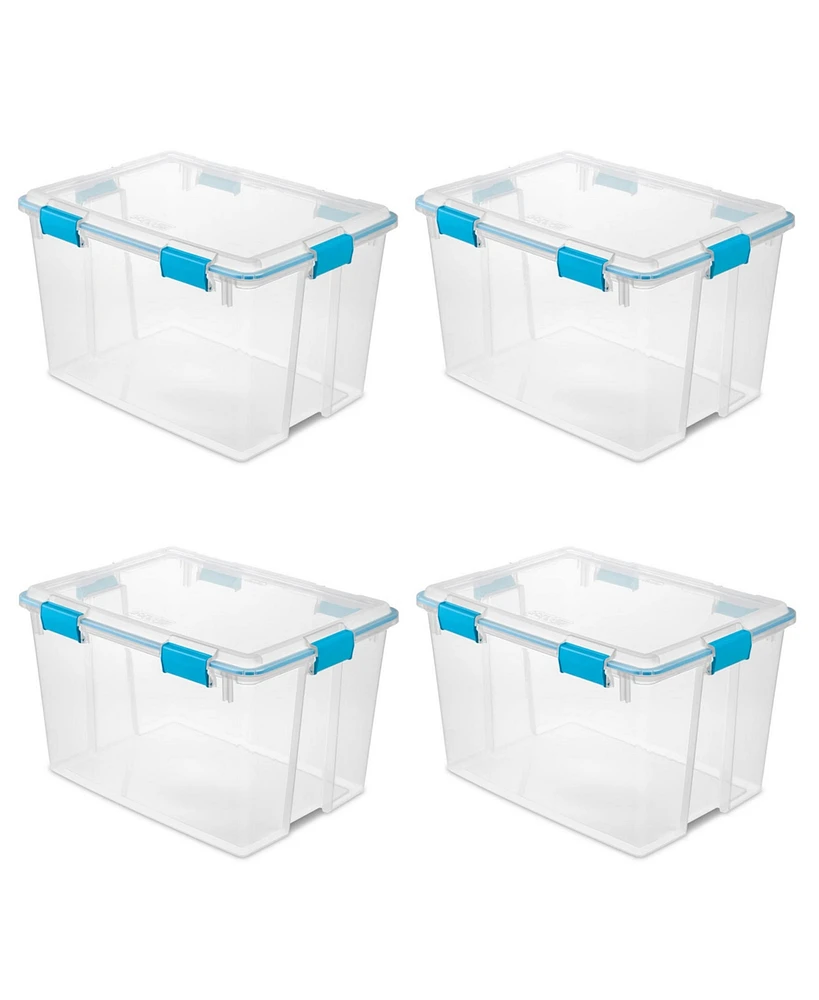 Sterilite 80-Qt Clear Plastic Stackable Storage Bin w/ Gasket Latch Lid