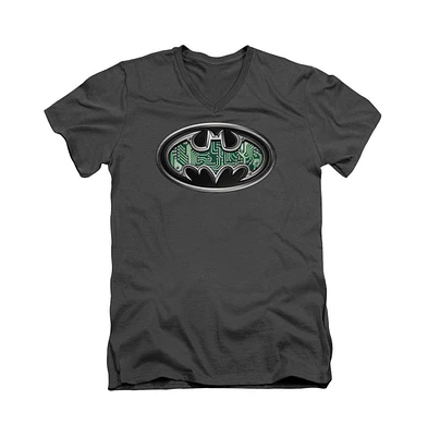 Batman Men's Circuitry Shield Short Sleeve Adult V Neck Tee / T-Shirt