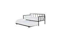 Slickblue Heavy Duty Metal Daybed with Roll-Out Trundle Bed