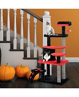 Gymax Gothic Cat Tree 52'' Tall Cat Tower w/ Cat Bed Cat Condo Sisal Scratching Post