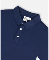 Deux par Big Boys Short Sleeve Polo Shirt Navy Blue