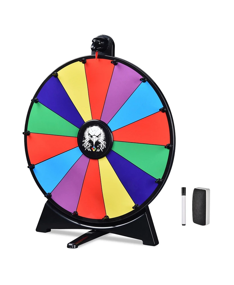 WinSpin 20" Prize Wheel 14 Slots Dry Erase Spinning Wheel for Pub Party Eagle