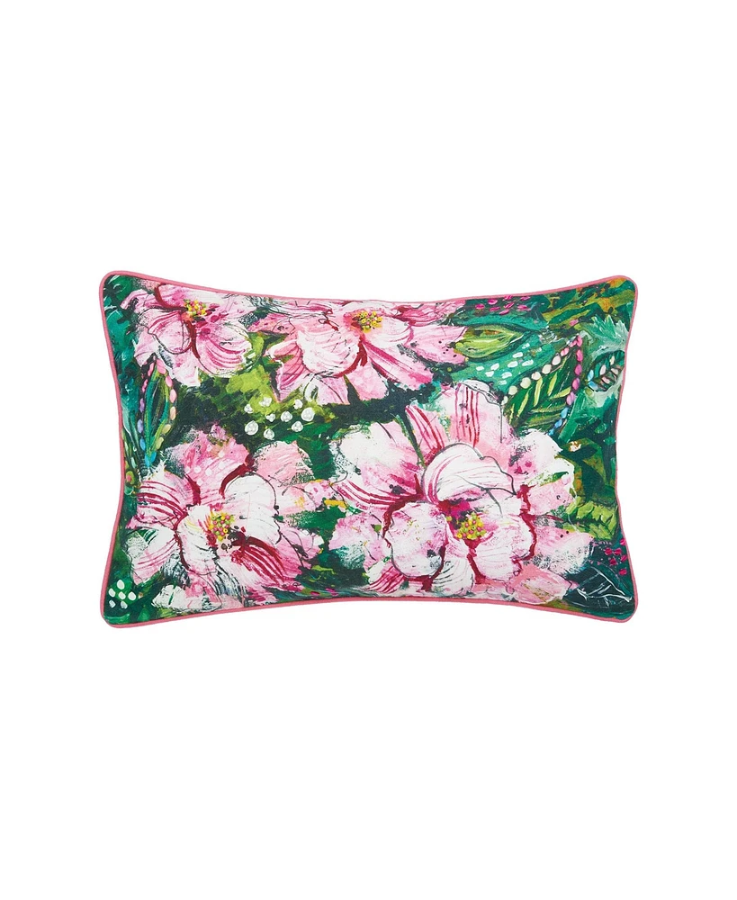 C&F Home 14" x 22" Peony Spring Printed and Embellished Throw Pillow