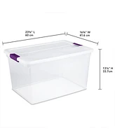 Sterilite 66 Quart ClearView Storage Tote Container with Latching Lid, (18 Pack)