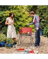 Costway 2-in-1 Propane Grill 2 Burner Camping Gas Stove Portable with Removable Leg
