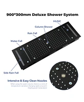Casainc Flush-Mount Led Bluetooth Music Rainfall Shower System with Smart Touch Screen Display