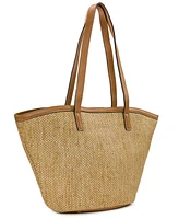 Patricia Nash Marconia Extra-Large Raffia Tote with Scarf