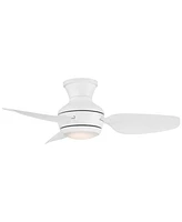 Casa Vieja 36" Whirl Modern Country Indoor Outdoor Ceiling Fan 3 Blade Led Light Remote Control Matte White Finish Blades Bedroom Patio Living Room Ki