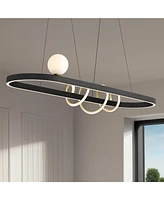 Possini Euro Design Allen 39 1/4" Modern Pendant Ceiling Light Fixture Dining Room Over Table Kitchen Island Foyer Hanging Linear Unique Led Dimmable