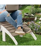 Aoodor Outdoor Adirondack Ottoman - Weather-Resistant Hdpe Patio Footrest for Ultimate Relaxation