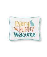 C&F Home 9" x 12" Every Bunny Welcome Embroidered Throw Pillow