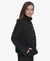 Halston Women's Ponte Snap-Front Embellished-Button Jacket