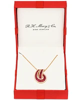Effy Ruby (2-1/3 ct. t.w.) & Diamond (3/8 ct. t.w.) Swirl 18" Pendant Necklace in 14k Rose Gold