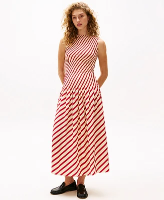 Tommy Hilfiger x Sofia Richie Grainge Women's Striped Smocked-Bodice Maxi Dress