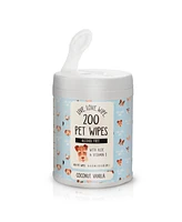Precious Tails 200pc. Live Love Wipe Pet Wipes in Canister for Dogs, Dog Grooming Wipes for Cleaning Deodorizing Paws, Butt, Body with Aloe and Coconu