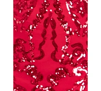 B Darlin Juniors' Sequined Halter-Neck Evening Gown, Created for Macy's