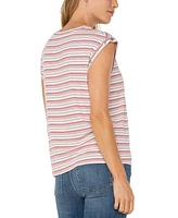 Liverpool Los Angeles Petite Striped Sleeveless Top