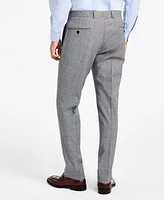 B by Brooks Brothers Men's Windowpane Wool-Blend Stretch Classic-Fit Suit Pants