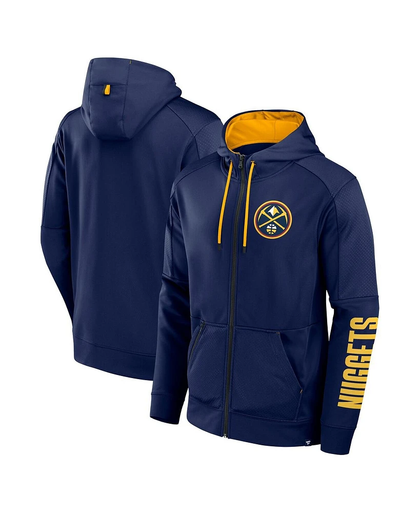 Fanatics Men's Navy Denver Nuggets Baller Defender Performance Full-Zip Hoodie