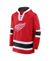 Fanatics Men's Red Detroit Wings Inside Line Fleece Pullover Hoodie