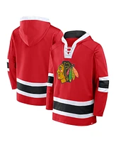 Fanatics Men's Red Chicago Blackhawks Inside Line Fleece Pullover Hoodie