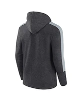 Fanatics Men's Heather Charcoal Las Vegas Raiders Gains Full-Zip Hoodie