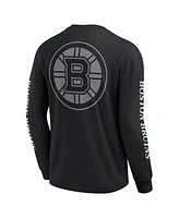 Fanatics Men's Black Boston Bruins Elements Strive Long Sleeve T-Shirt