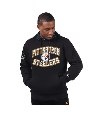 Starter Men's Black Pittsburgh Steelers Thursday Night Gridiron Pullover Hoodie