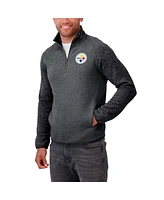 Fanatics Men's Black Pittsburgh Steelers Tonal Quarter-Zip Jacket