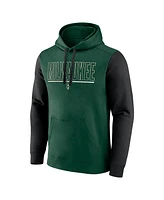 Logo Athletic Men's Hunter Green Milwaukee Bucks Outline Colorblock Pullover Hoodie