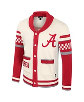 Colosseum Women's Cream Alabama Crimson Tide Wild Collective Button-Up Jacquard Sweater