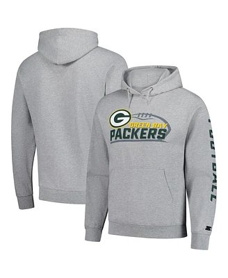 Starter Men's Heather Gray Green Bay Packers Vintage Pullover Hoodie