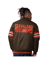 Starter Men's Brown Cleveland Browns Scout I Full-Snap Varsity Jacket