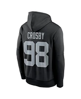 Nike Men's Maxx Crosby Black Las Vegas Raiders Player Name Number Performance Pullover Hoodie