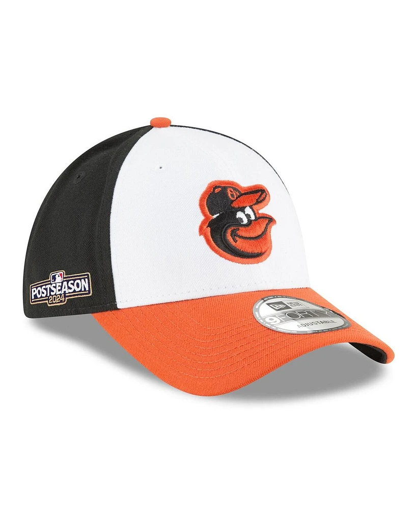 New Era Men's White/Orange Baltimore Orioles 2024 Mlb Postseason Side Patch 9FORTY Adjustable Hat