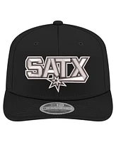 New Era Men's Black San Antonio Spurs Statement Edition Jersey Hook 9SEVENTY Stretch-Snap Hat