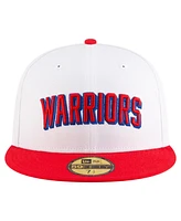 New Era Men's White/Red Golden State Warriors 2024/25 Classic Edition Jersey Hook 59FIFTY Fitted Hat