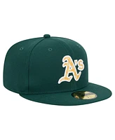 New Era Men's Green Athletics Checkered Undervisor 59FIFTY Fitted Hat