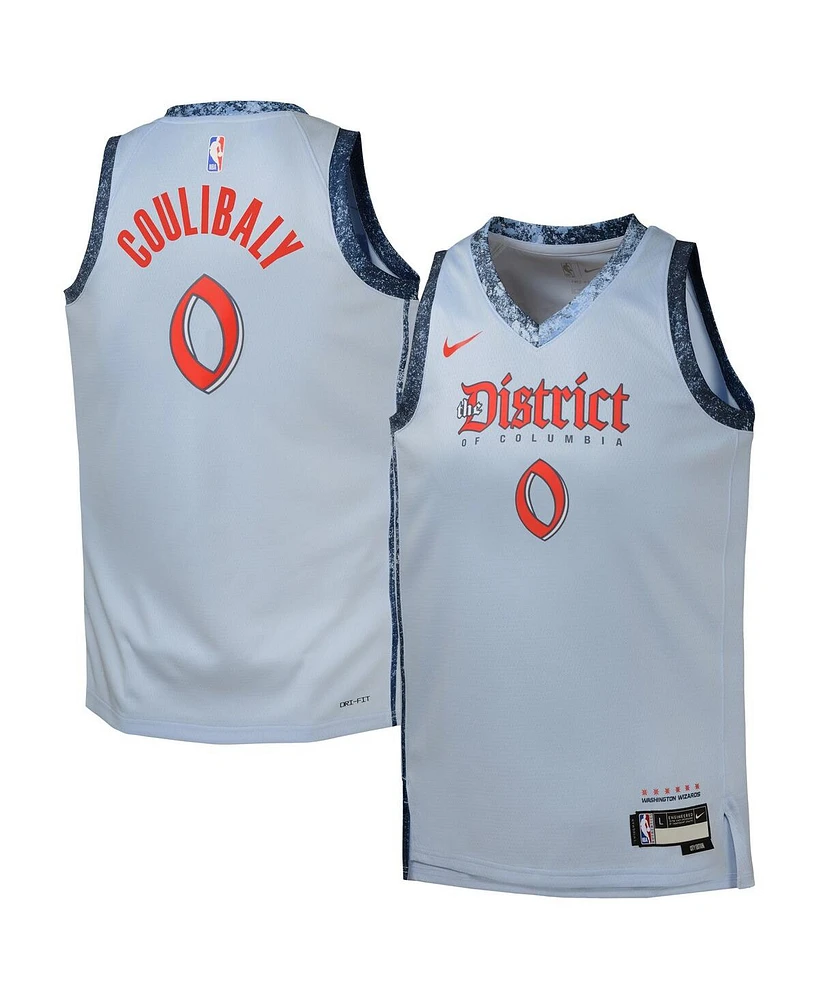 Nike Big Boys and Girls Bilal Coulibaly Light Blue Washington Wizards 2024/25 Swingman Player Jersey - City Edition